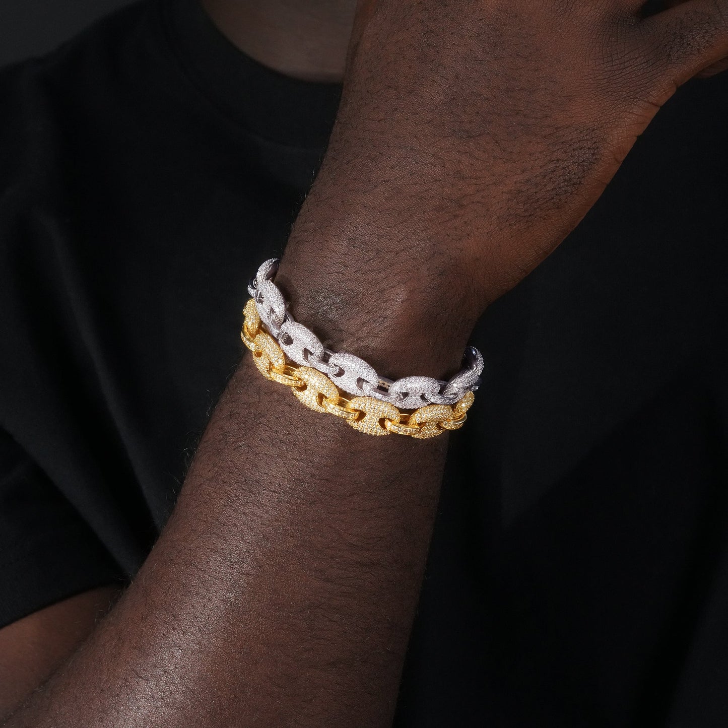 12mm Iced Gold-Plated CZ Cuban Link Bracelet