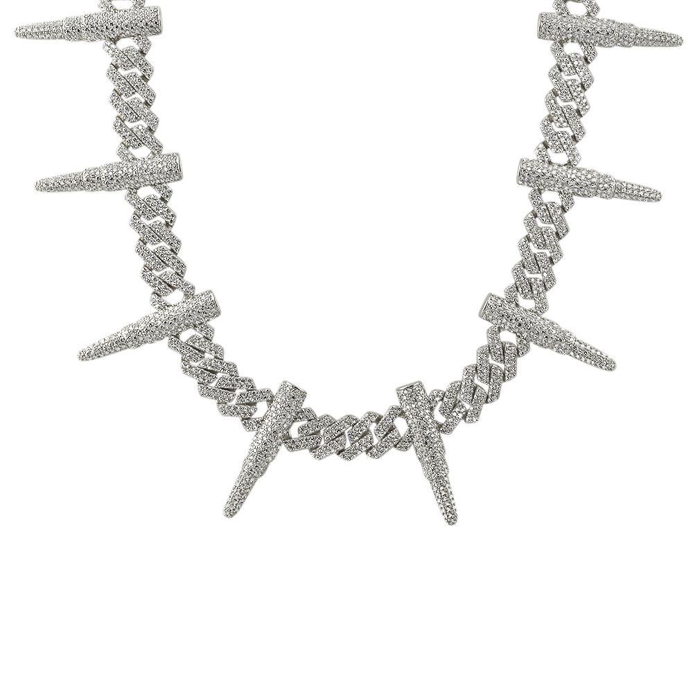Bullet Cuban Link CZ Hip Hop Iced Out Chain