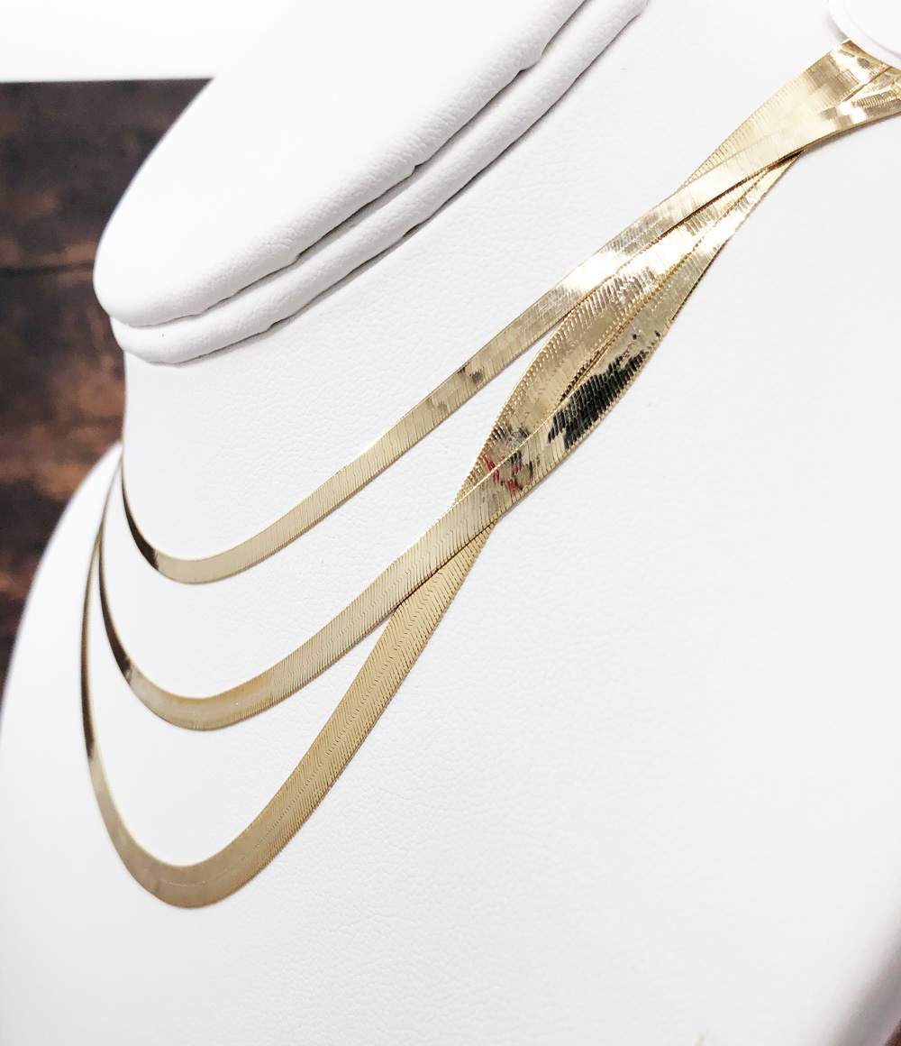 10K Yellow Gold Herringbone Chain