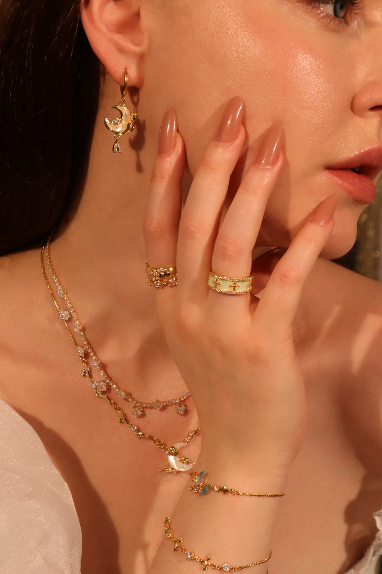 20K Real Gold Plated Cross Crown Ring