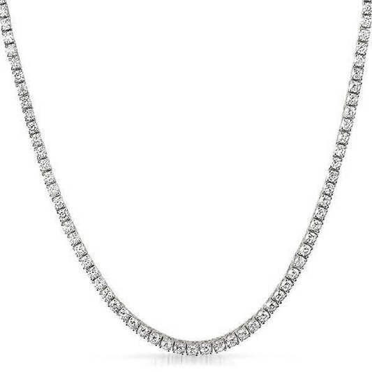 3MM 1 Row Rhodium CZ Tennis Chain