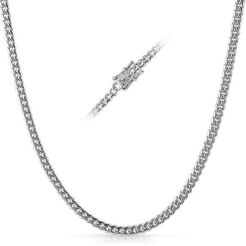 4MM Miami Cuban Chain Stainless Steel Triple Lock