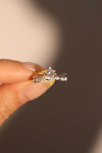 925 Sterling Silver Diamond Star Ring