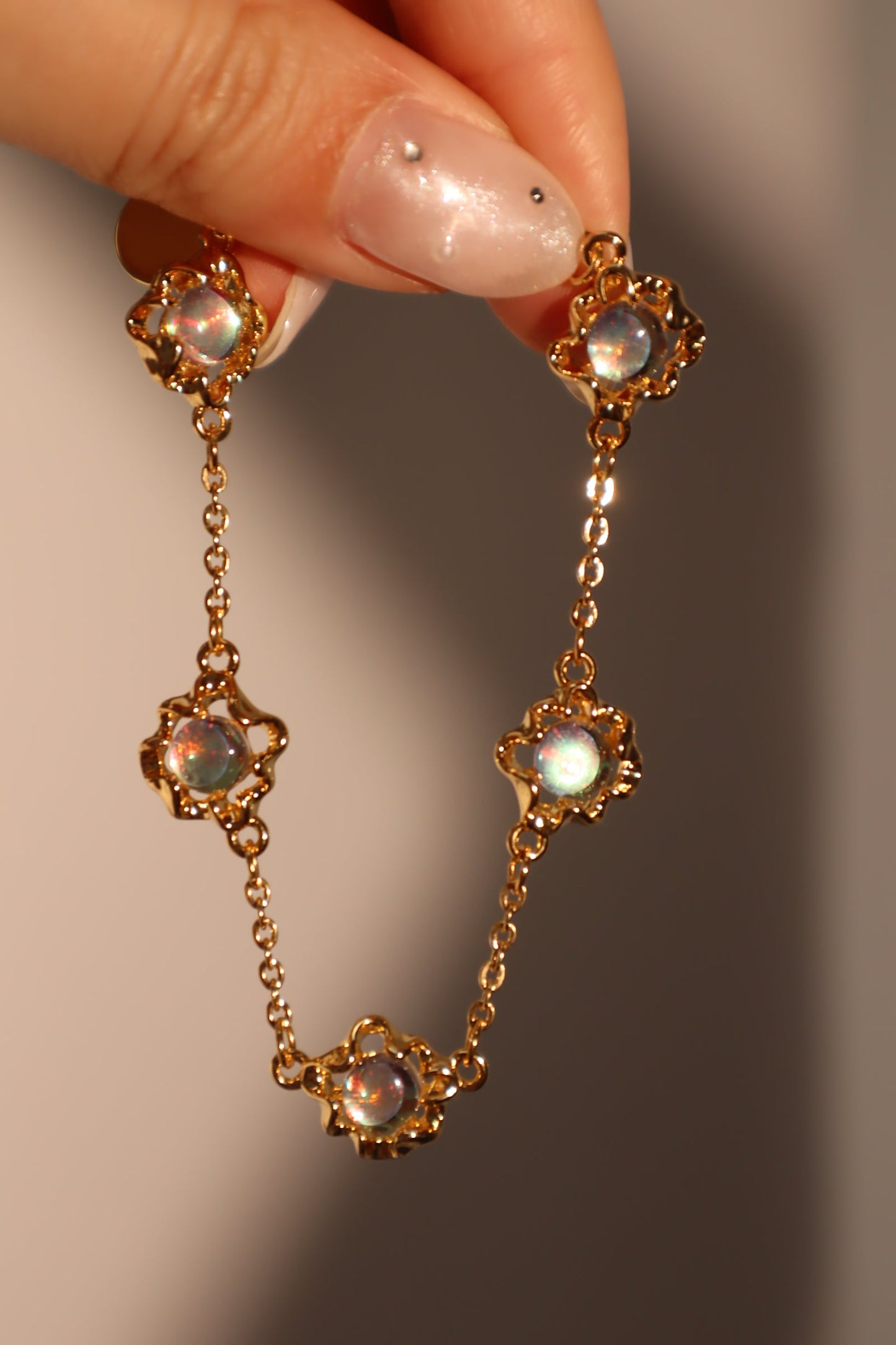 18K Real Gold Plated Multi Opal Bracelet