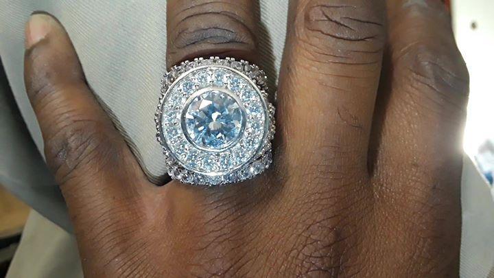 .925 Sterling Centerstone CZ Iced Out Ring