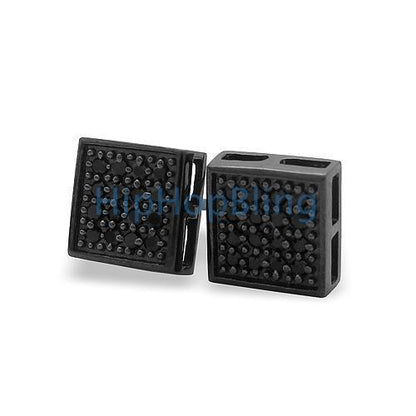 .925 Sterling Silver Box CZ Earrings | 5 Colors | 6 Sizes