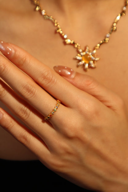 18K Gold Vermeil Multi Color Ring