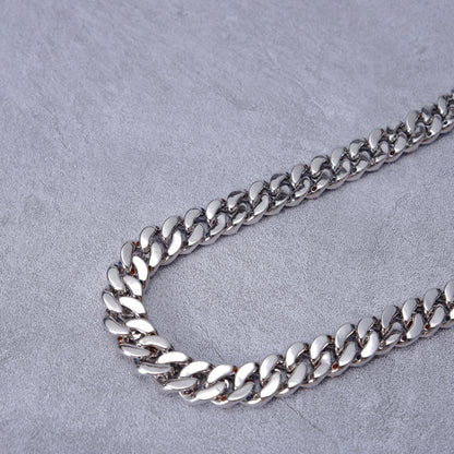 13mm 18K WhiteGold-Plated Blue Iced Cuban Chain