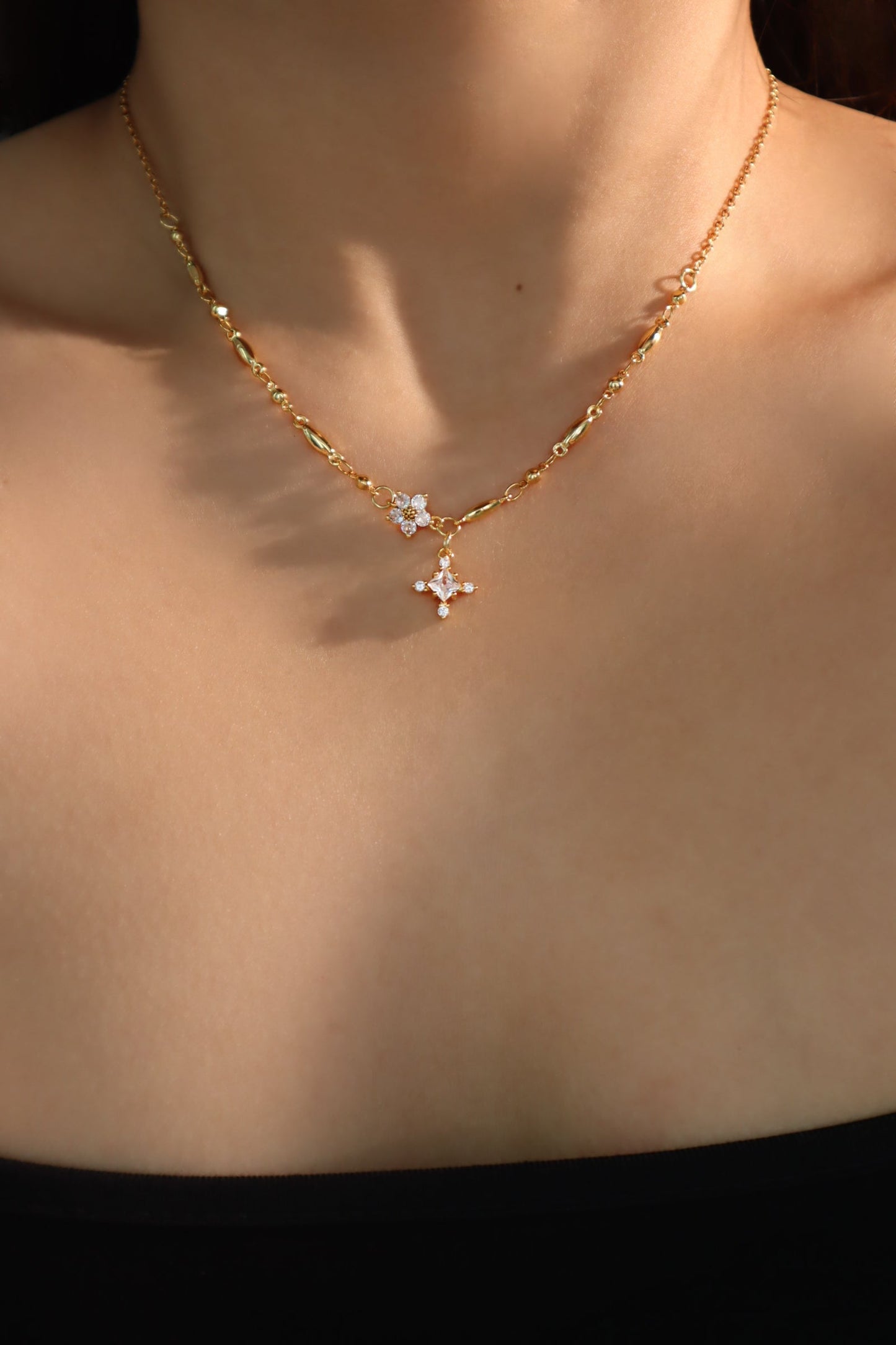 Starlight Moon Wave Necklace Trio Bundle