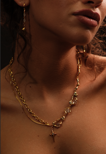 18K Real Gold Plated Moonlight Star Necklace