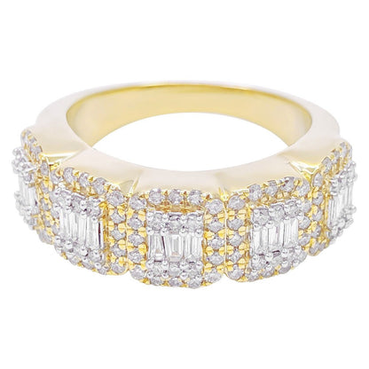 Baguette Cluster .90cttw Diamond Ring 10K Gold