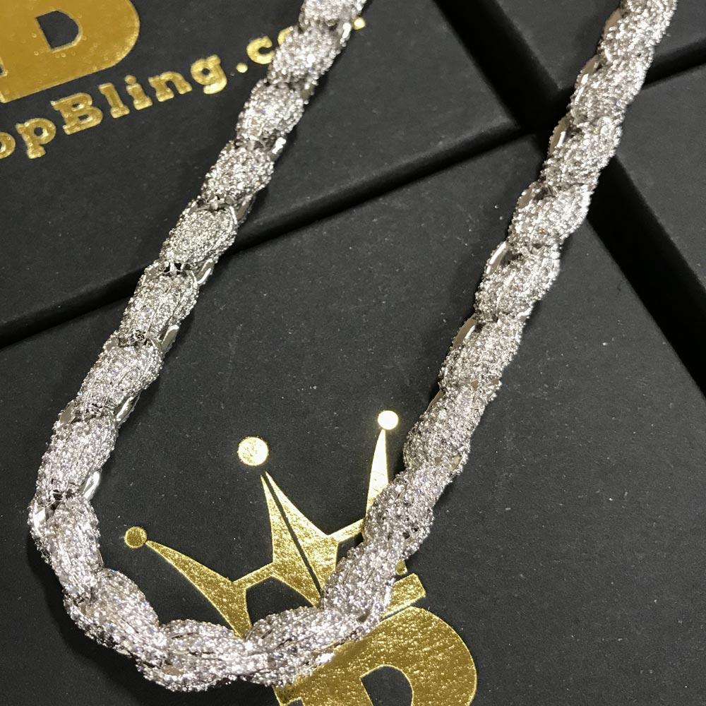 Bling Bling Rope Chain 8MM in Rhodium