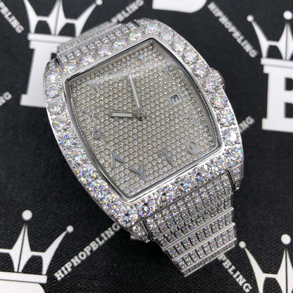 Custom Emperor CZ Micro Pave Watch | Stainless Steel