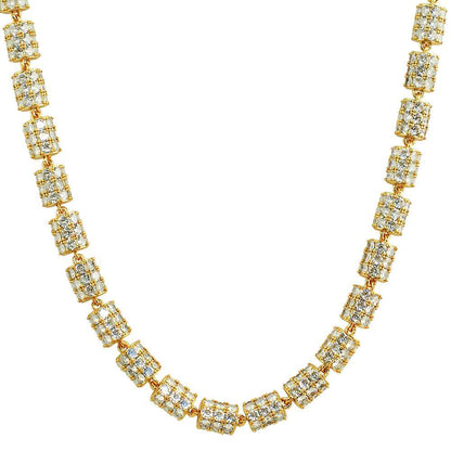 Cylinder Link 360 Iced Out CZ Hip Hop Bling Bling Chain